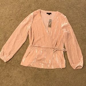 New! J crew women pink velvet velour blouse sz 4